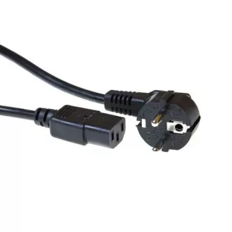   ACT 230V connection cable schuko male (angled) - C13 black 2.5 m Fekete 2,5 M