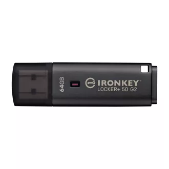   Kingston Technology IronKey Locker+ 50 G2 USB flash meghajtó 64 GB USB A típus 3.2 Gen 1 (3.1 Gen 1) Fekete