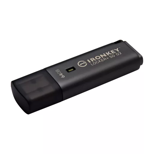 Kingston Technology IronKey Locker+ 50 G2 USB flash meghajtó 64 GB USB A típus 3.2 Gen 1 (3.1 Gen 1) Fekete