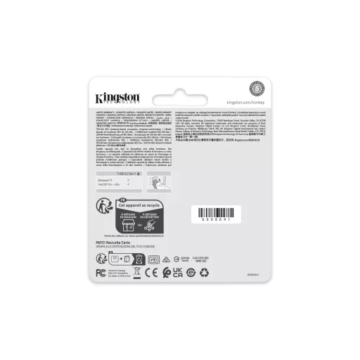 Kingston Technology IronKey Locker+ 50 G2 USB flash meghajtó 64 GB USB A típus 3.2 Gen 1 (3.1 Gen 1) Fekete