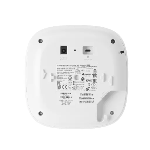 HPE Aruba Networking Networking Instant On Indoor Access Point 2x2 Wi-Fi 6 (RW) AP22 1200 Mbit/s Fehér Ethernet-áramellátás (PoE) támogatása