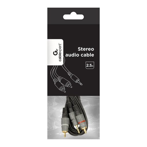 Gembird CCA-352-2.5M audio kábel 2,5 M 2 x RCA 3.5mm Fekete