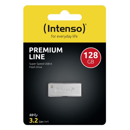Intenso Premium Line USB flash meghajtó 128 GB USB A típus 3.2 Gen 1 (3.1 Gen 1) Rozsdamentes acél