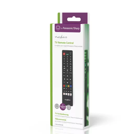 Nedis TVRC45PASHBK távirányító Vezeték nélküli infravörös TV Nyomógombok