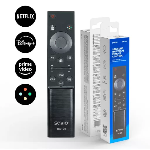 Savio rc-25 távirányító Vezeték nélküli infravörös TV Nyomógombok