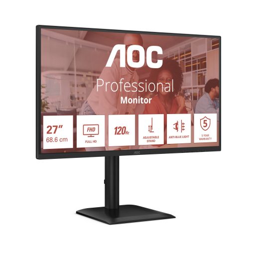 AOC 27E4U 68,6 cm (27") 1920 x 1080 pixelek Full HD LED Fekete