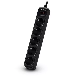   CyberPower B0520SC0-DE túlfeszültségvédő Fekete 5 AC kimenet(ek) 200 - 250 V 1,8 M