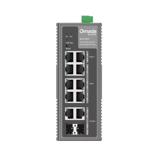TP-Link Omada IES210GPP hálózati kapcsoló Vezérelt Gigabit Ethernet (10/100/1000) Ethernet-áramellátás (PoE) támogatása DIN rail Szürke