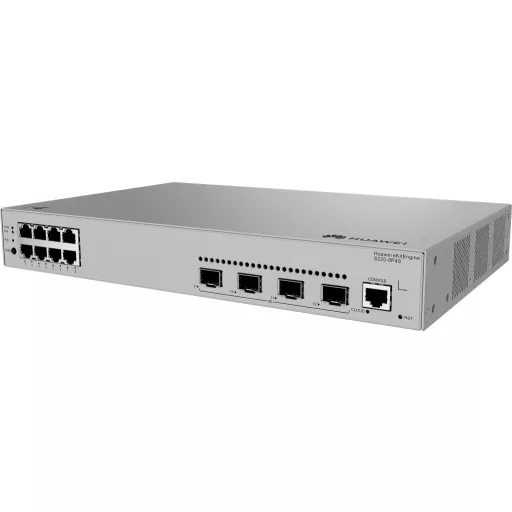 HUAWEI eKit S220 Series S220-8P4S Vezérelt L2 Gigabit Ethernet (10/100/1000) Ethernet-áramellátás (PoE) támogatása 1U Szürke