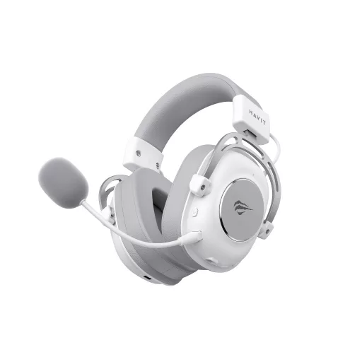Havit H2002YG (White and grey) Fejhallgató Vezetékes és vezeték nélküli Fejpánt Játék Bluetooth Szürke, Fehér