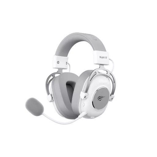 Havit H2002YG (White and grey) Fejhallgató Vezetékes és vezeték nélküli Fejpánt Játék Bluetooth Szürke, Fehér