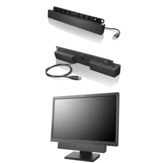 Lenovo USB Soundbar Fekete 2.0 csatornák 2,5 W