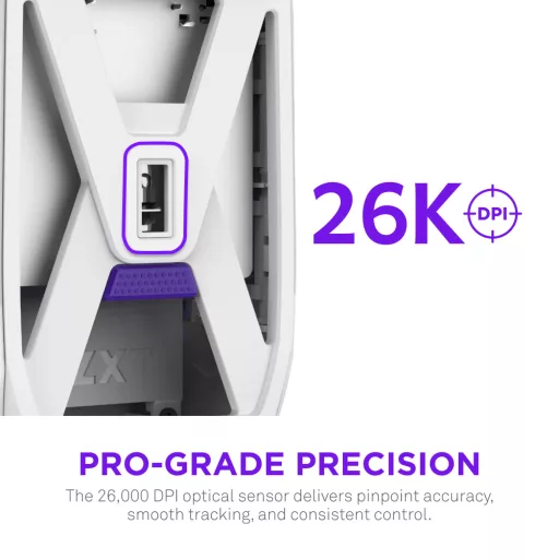 NZXT MS-101NW-02 egér Játék Jobbkezes Vezeték nélküli RF Optikai 26000 DPI