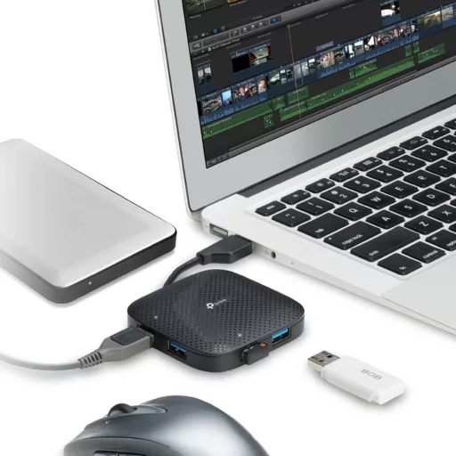 TP-Link UH400 hálózati csatlakozó USB 3.2 Gen 1 (3.1 Gen 1) Type-A 5000 Mbit/s Fekete
