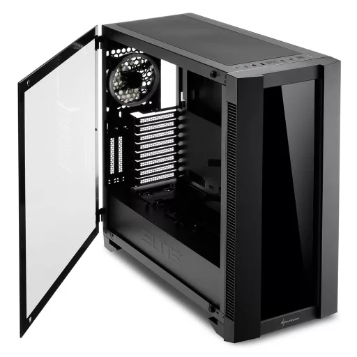 Sharkoon ELITE SHARK CA200G Midi Tower Fekete