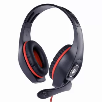   Gembird GHS-05-R fejhallgató és headset Vezetékes Fejpánt Játék Fekete, Vörös