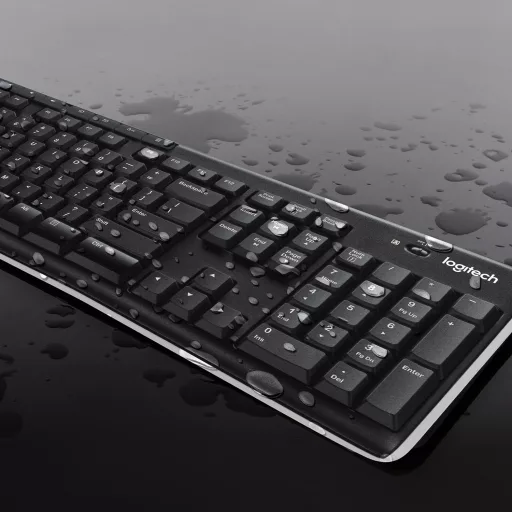 Logitech 920-004509 billentyűzet Egér mellékelve Otthoni Vezeték nélküli RF QWERTY Holland Fekete