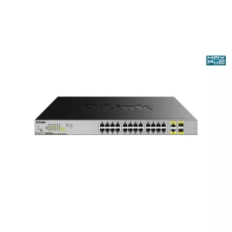   D-Link DGS-1026MP hálózati kapcsoló Beállítást nem igénylő (unmanaged) Gigabit Ethernet (10/100/1000) Ethernet-áramellátás (PoE) támogatása Fekete, Szürke