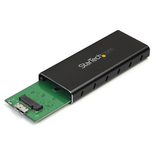 StarTech.com SM21BMU31C3 tárolóegység burkolat Külső SSD ház Fekete, Ezüst M.2