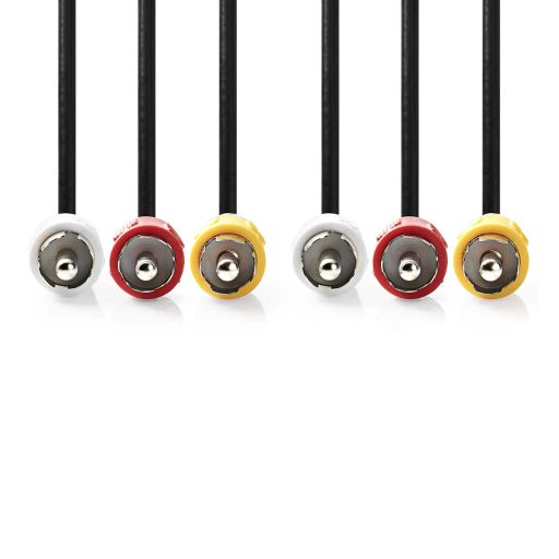 Nedis CVGL24300BK20 kompozit videó kábel 2 M 3 x RCA Fekete