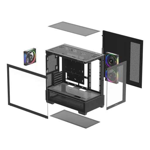 DeepCool CG380 3F Midi Tower Fekete