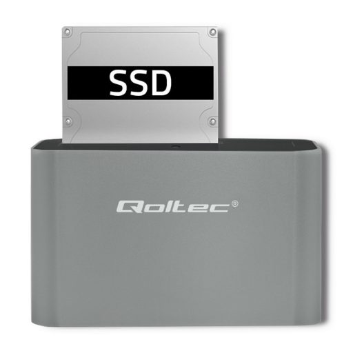 Qoltec 50315 dokkoló állomás tárolóegységhez USB 3.2 Gen 1 (3.1 Gen 1) Type-A Ezüst