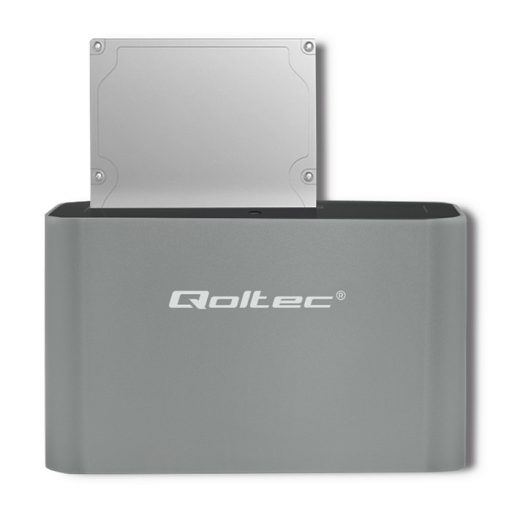 Qoltec 50315 dokkoló állomás tárolóegységhez USB 3.2 Gen 1 (3.1 Gen 1) Type-A Ezüst