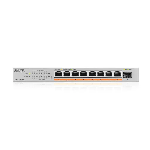 Zyxel XMG-108HP Beállítást nem igénylő (unmanaged) 2.5G Ethernet (100/1000/2500) Ethernet-áramellátás (PoE) támogatása