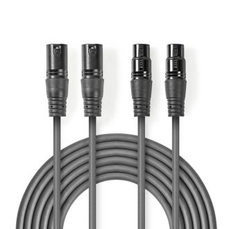   Nedis COTH15030GY15 audio kábel 1,5 M 2 x XLR (3-pin) Szürke