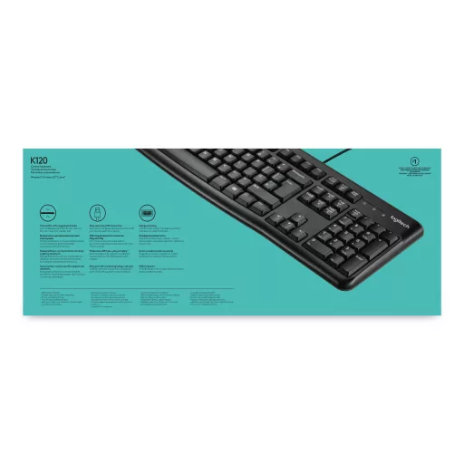 Logitech Keyboard K120 for Business billentyűzet Irodai USB QWERTY Nemzetközi amerikai Fekete