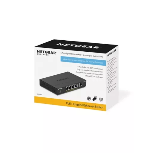 NETGEAR GS305PP Beállítást nem igénylő (unmanaged) Gigabit Ethernet (10/100/1000) Ethernet-áramellátás (PoE) támogatása Fekete