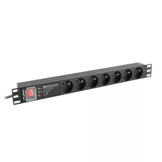   Lanberg PDU-PRO-07E-0200-BK áramelosztó egység (PDU) 6 AC kimenet(ek) 1U Fekete