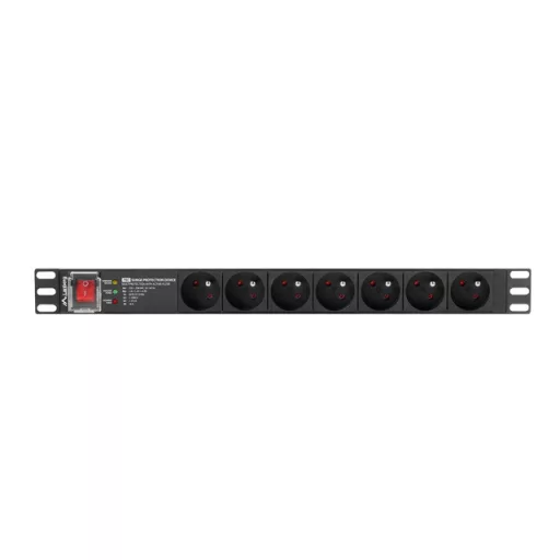 Lanberg PDU-PRO-07E-0200-BK áramelosztó egység (PDU) 6 AC kimenet(ek) 1U Fekete