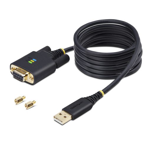 StarTech.com 1P6FFCN-USB-SERIAL soros kábel Fekete 2 M USB A típus DB-9