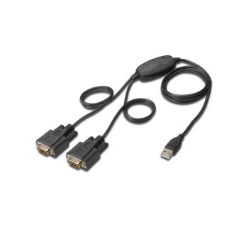 Digitus DA-70158 soros kábel Fekete 1,5 M USB A típus DB-9