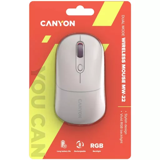 Canyon MW-22 egér Univerzális Kétkezes RF vezeték nélküli + Bluetooth Optikai 1600 DPI