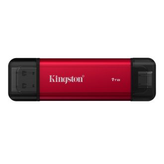   Kingston Technology Dual Portable 1 TB USB Type-A / USB Type-C 3.2 Gen 2 (3.1 Gen 2) Fekete, Vörös