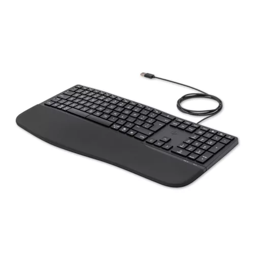 HP 480 Comfort Wired Keyboard billentyűzet Otthoni USB QWERTY Angol Fekete