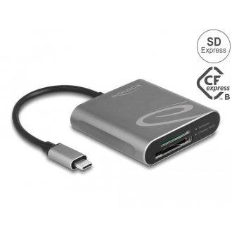   DeLOCK 91000 kártyaolvasó USB 3.2 Gen 2 (3.1 Gen 2) Type-C Szürke