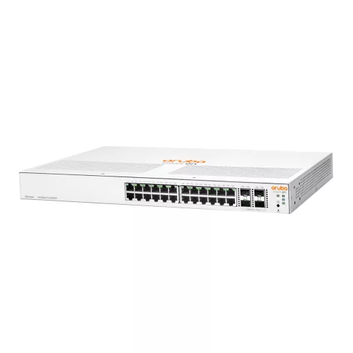 HPE Aruba Networking Aruba Instant On 1930 24G Class4 PoE 4SFP/SFP+ 195W Vezérelt L2+ Gigabit Ethernet (10/100/1000) Ethernet-áramellátás (PoE) támogatása 1U Fehér