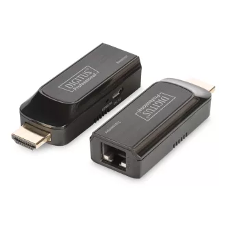   Digitus DS-55203 audió/videó jeltovábbító Hálózati adó- és vevőegység Fekete