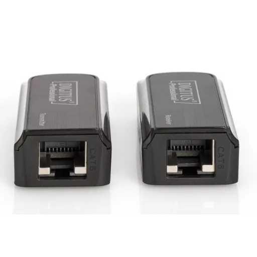 Digitus DS-55203 audió/videó jeltovábbító Hálózati adó- és vevőegység Fekete