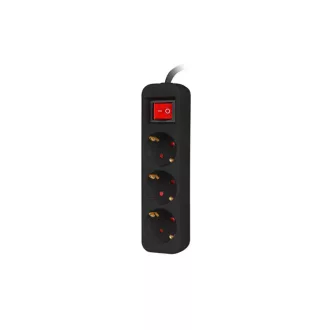   Lanberg PS1-03F-0150-BK elektromos elosztó 1,5 M 3 AC kimenet(ek) Beltéri Fekete