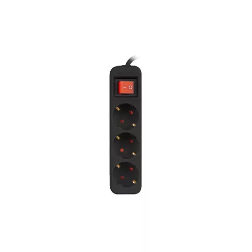 Lanberg PS1-03F-0150-BK elektromos elosztó 1,5 M 3 AC kimenet(ek) Beltéri Fekete