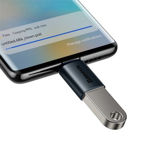 CHG Baseus Ingenuity Mini USB Type-C – USB Type-A OTG adapter, kék